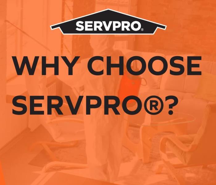 words "why servpro" on orange background